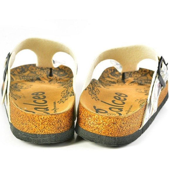 White Butterfly T-Strap Sandal - Calceo Line of Goby Shoes - Picture 5 of 5